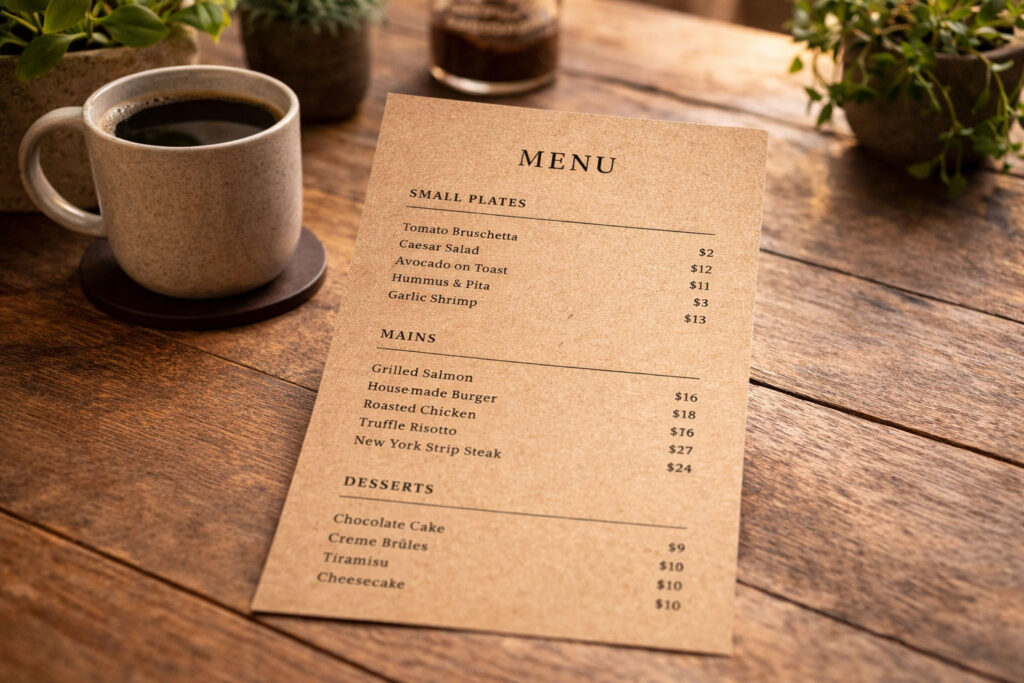 Kraft-menu