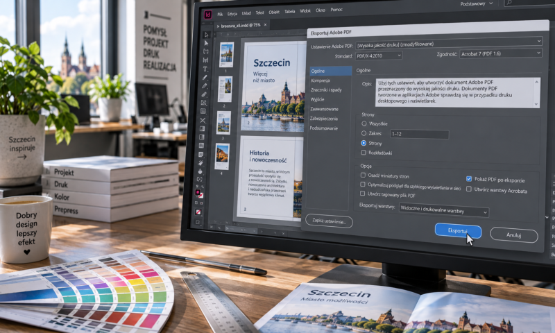 Wybór opcji eksportu pojedynczych stron (Pages) zamiast rozkładówek (Spreads) w programie graficznym. Wybór opcji eksportu pojedynczych stron (Pages) zamiast rozkładówek (Spreads) w programie graficznym.