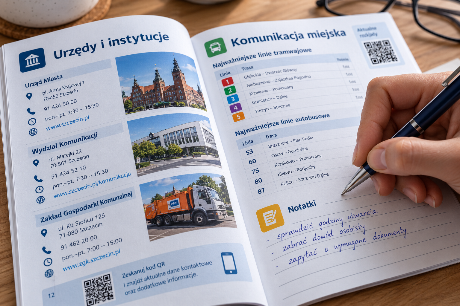 Pisanie długopisem po matowym papierze wewnątrz informatora Pisanie długopisem po matowym papierze wewnątrz informatora