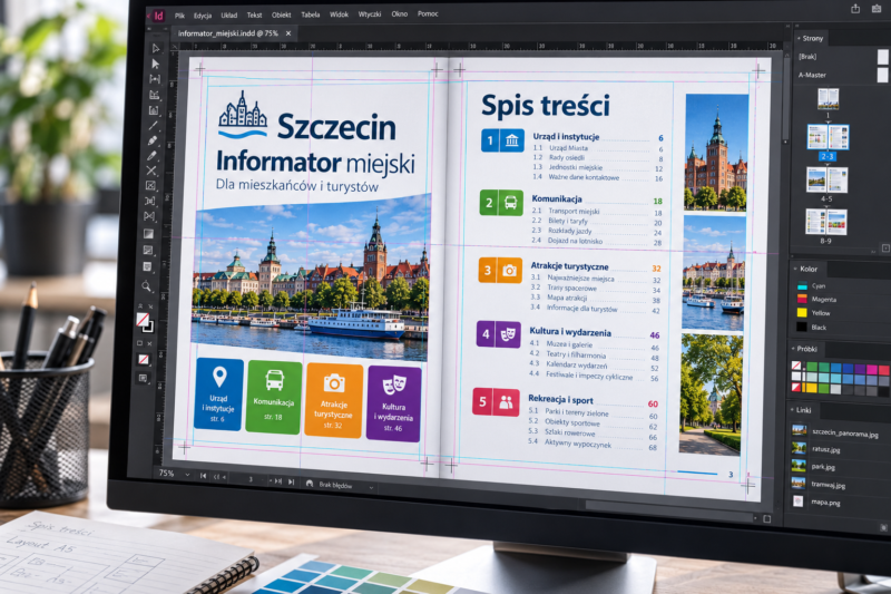 Projektowanie układu stron i spadów informatora w programie graficznym Projektowanie układu stron i spadów informatora w programie graficznym