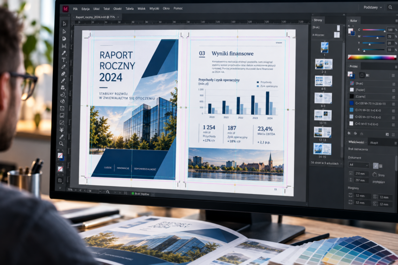 Przygotowanie pliku PDF ze spadami i marginesami do druku raportu