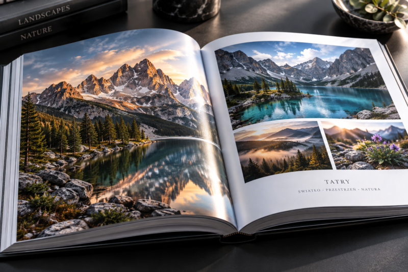 Wysokiej jakości album fotograficzny wydrukowany na satynowym papierze kredowym