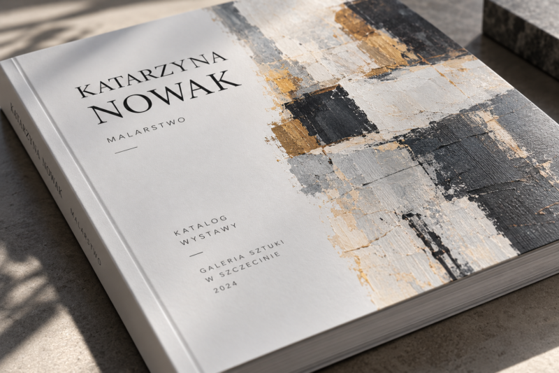 Elegancka, matowa okładka katalogu wystawy sztuki współczesnej Elegancka, matowa okładka katalogu wystawy sztuki współczesnej